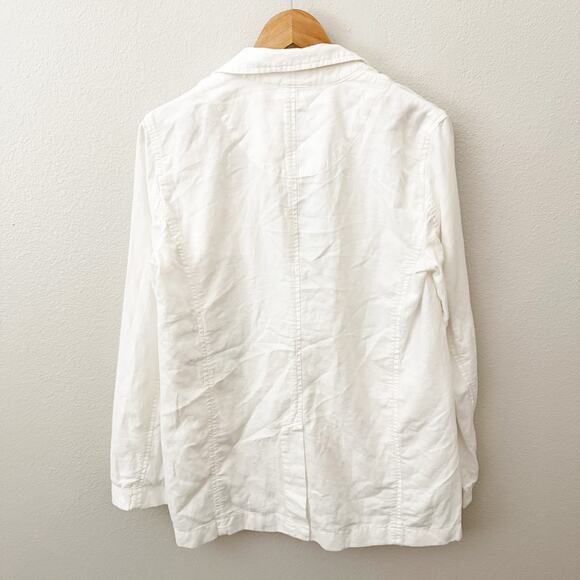 GAP | White Linen Cotton Oversized Blazer Long Coat Jacket Suit | Size Small - Picture 6 of 7
